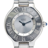 カルティエ マスト21 ヴァンティアン 腕時計 W10110T2 クオーツ シルバー文字盤 ステンレススチール ボーイズ CARTIER 【中古】